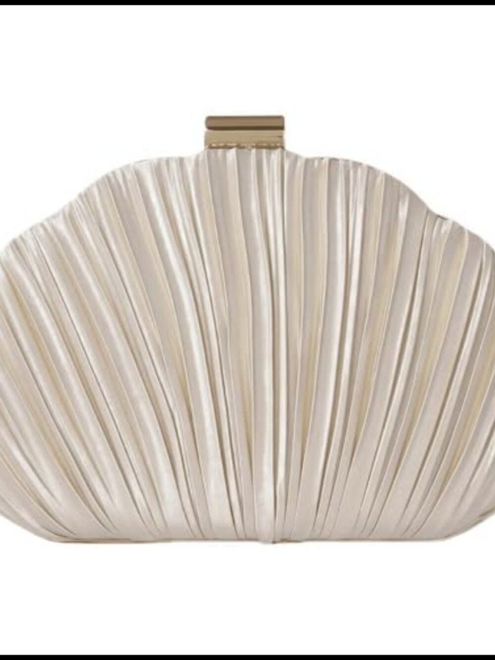 Shell Shaped Clutch Ruched Hard Shell Satin Evening Bag with Chain Strap